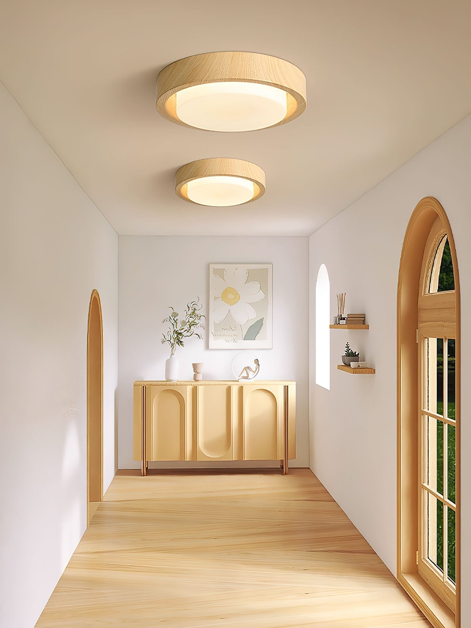 Daniel Minimalist Wood Ceiling Light-Neutral Decor