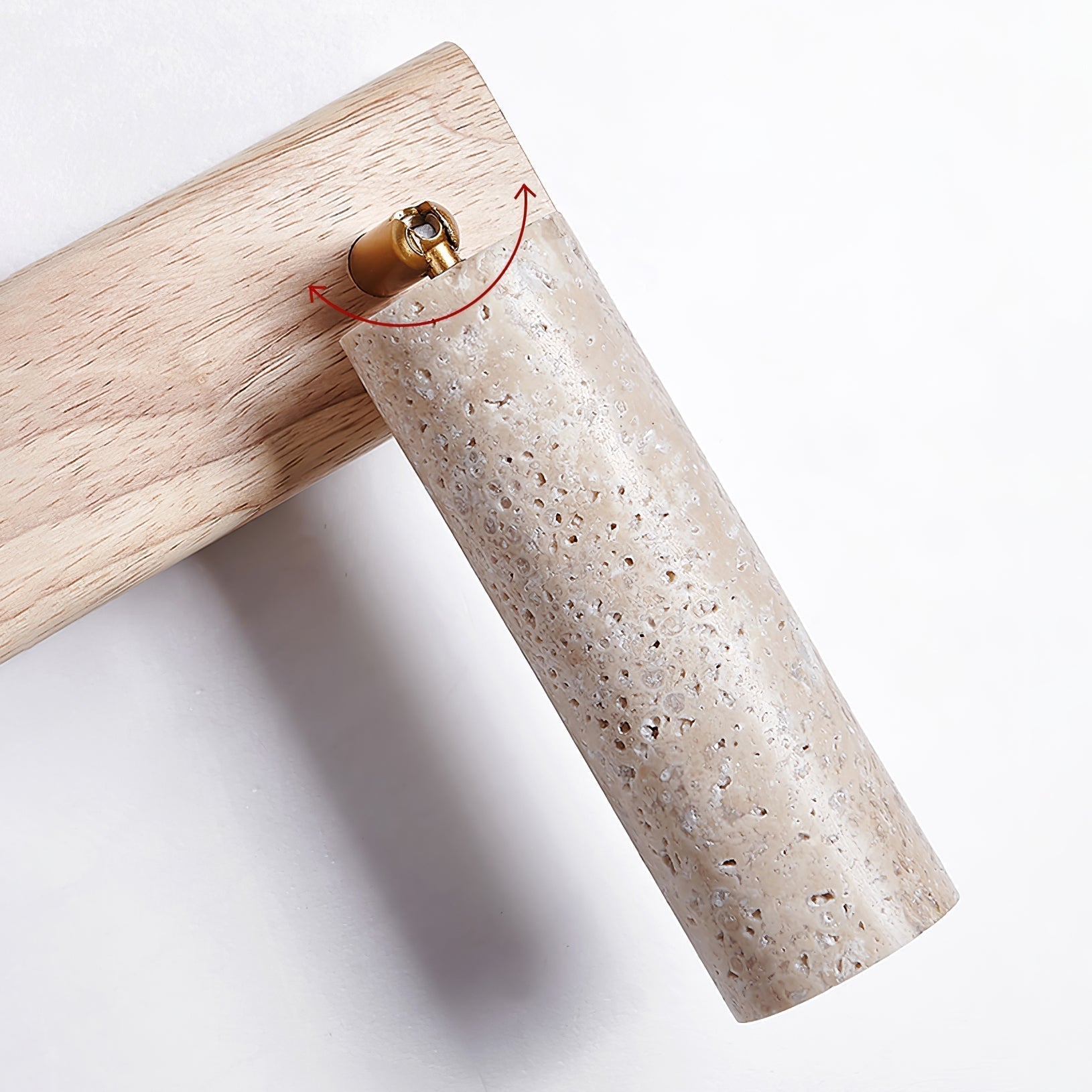 Ewan Cylindrical Travertine Wall Light SpotLight-Neutral Decor