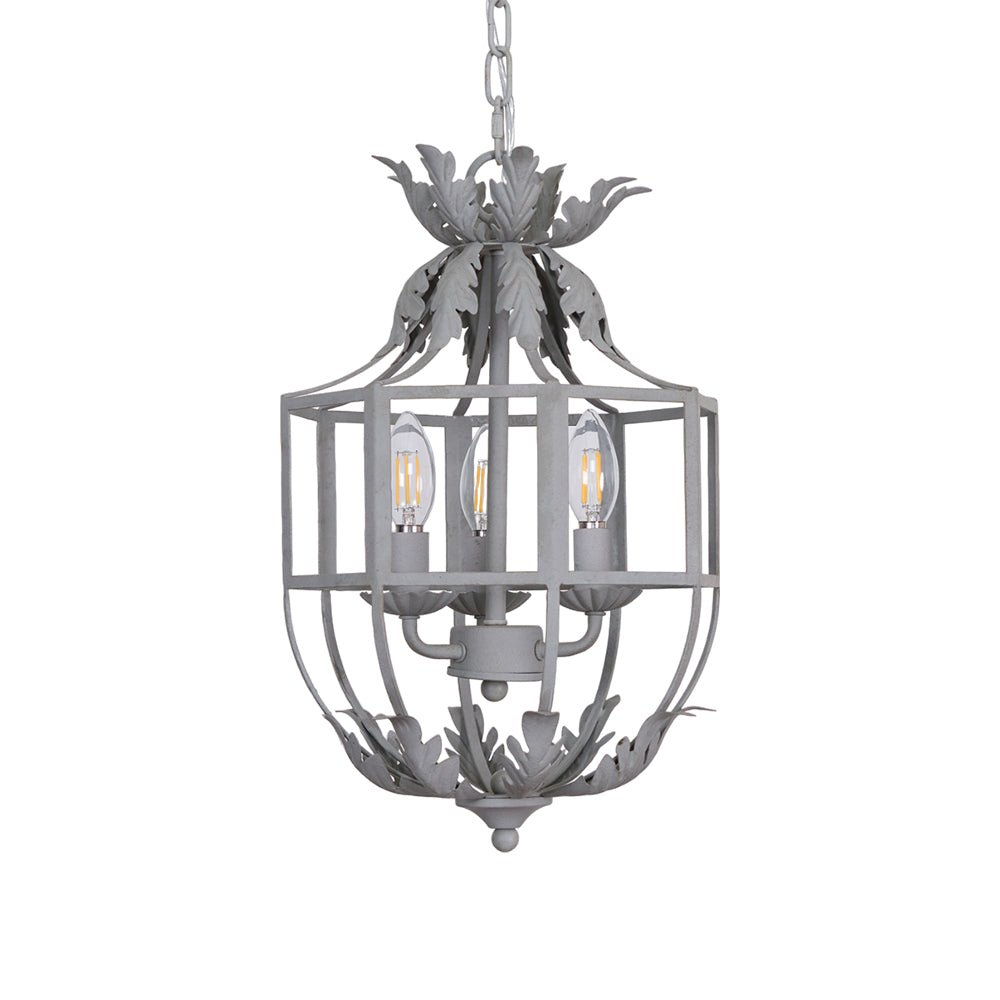 Lustra Chandelier Retro Cage Grey Candle-Neutral Decor