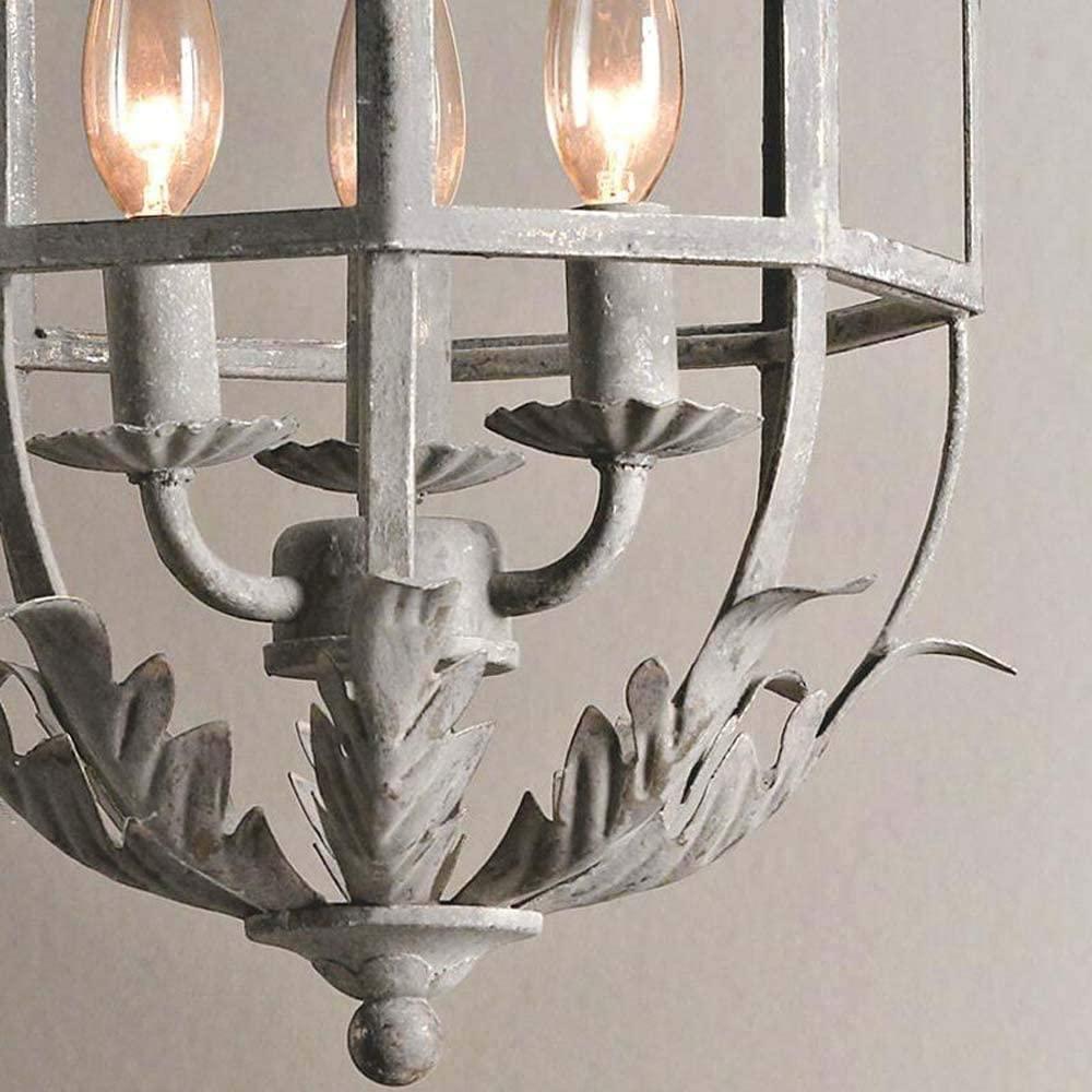 Lustra Chandelier Retro Cage Grey Candle-Neutral Decor