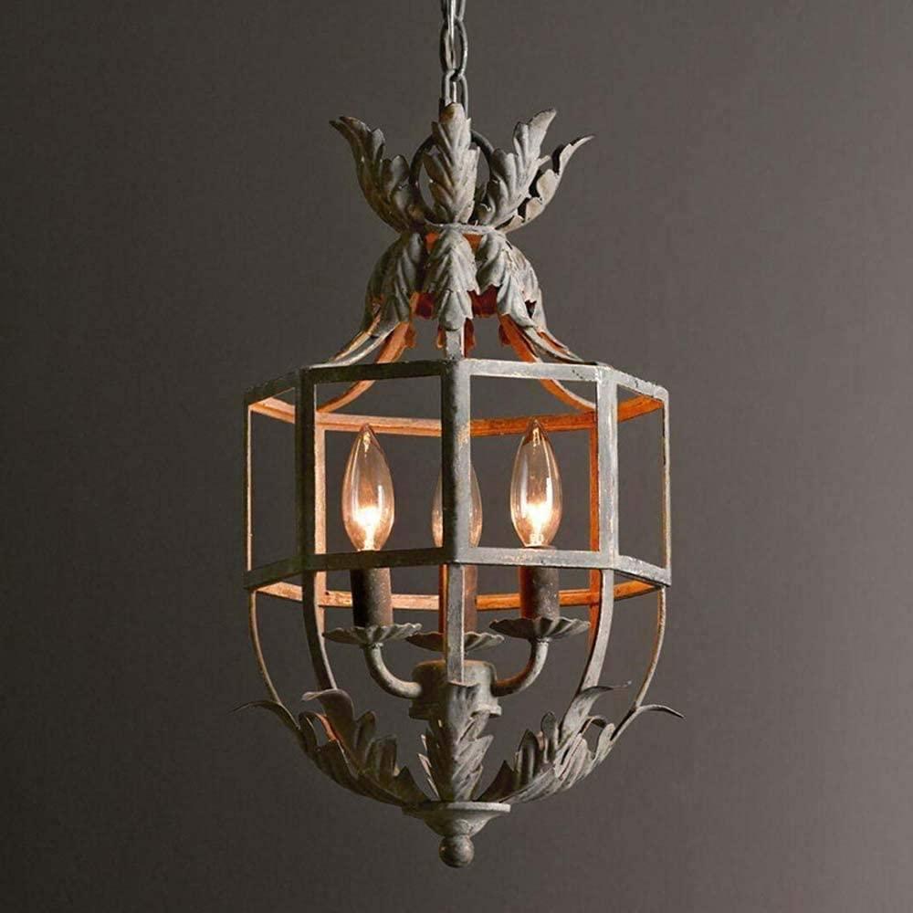 Lustra Chandelier Retro Cage Grey Candle-Neutral Decor