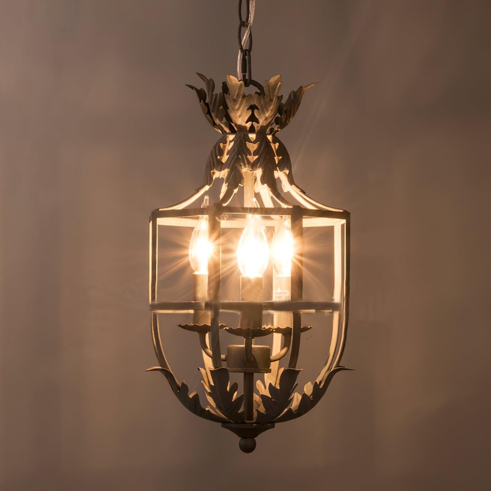 Lustra Chandelier Retro Cage Grey Candle-Neutral Decor