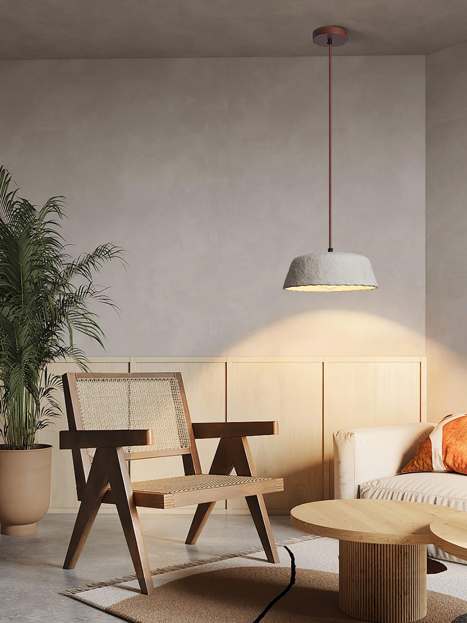Stone Contemporary Wood Pendant Lamp-Neutral Decor