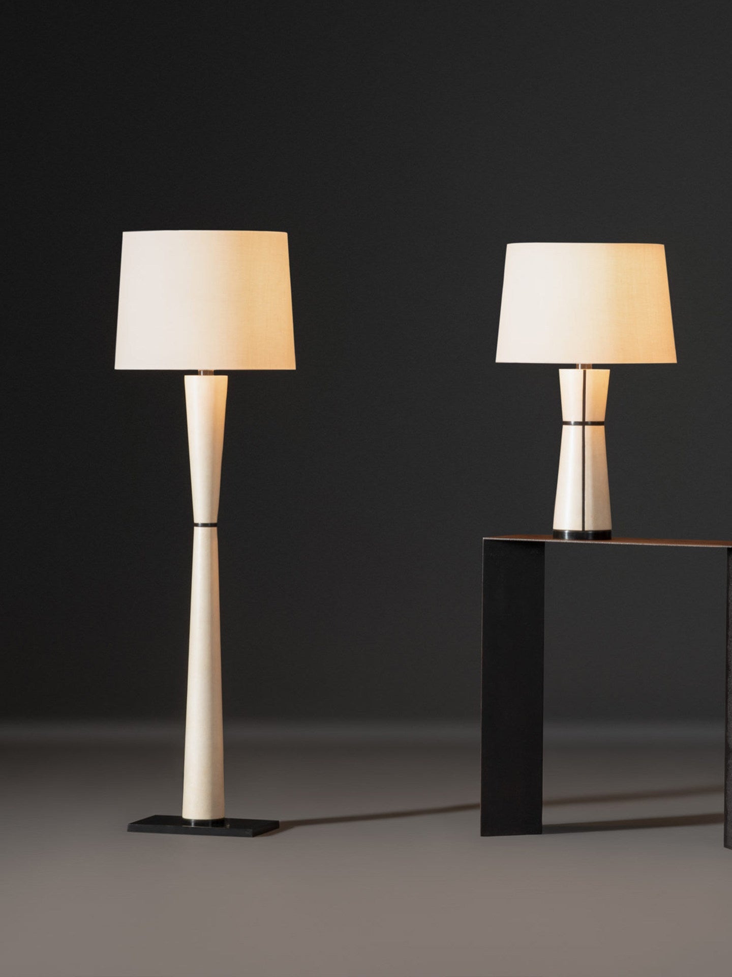 Luxe Leather Floor Lamp-Neutral Decor