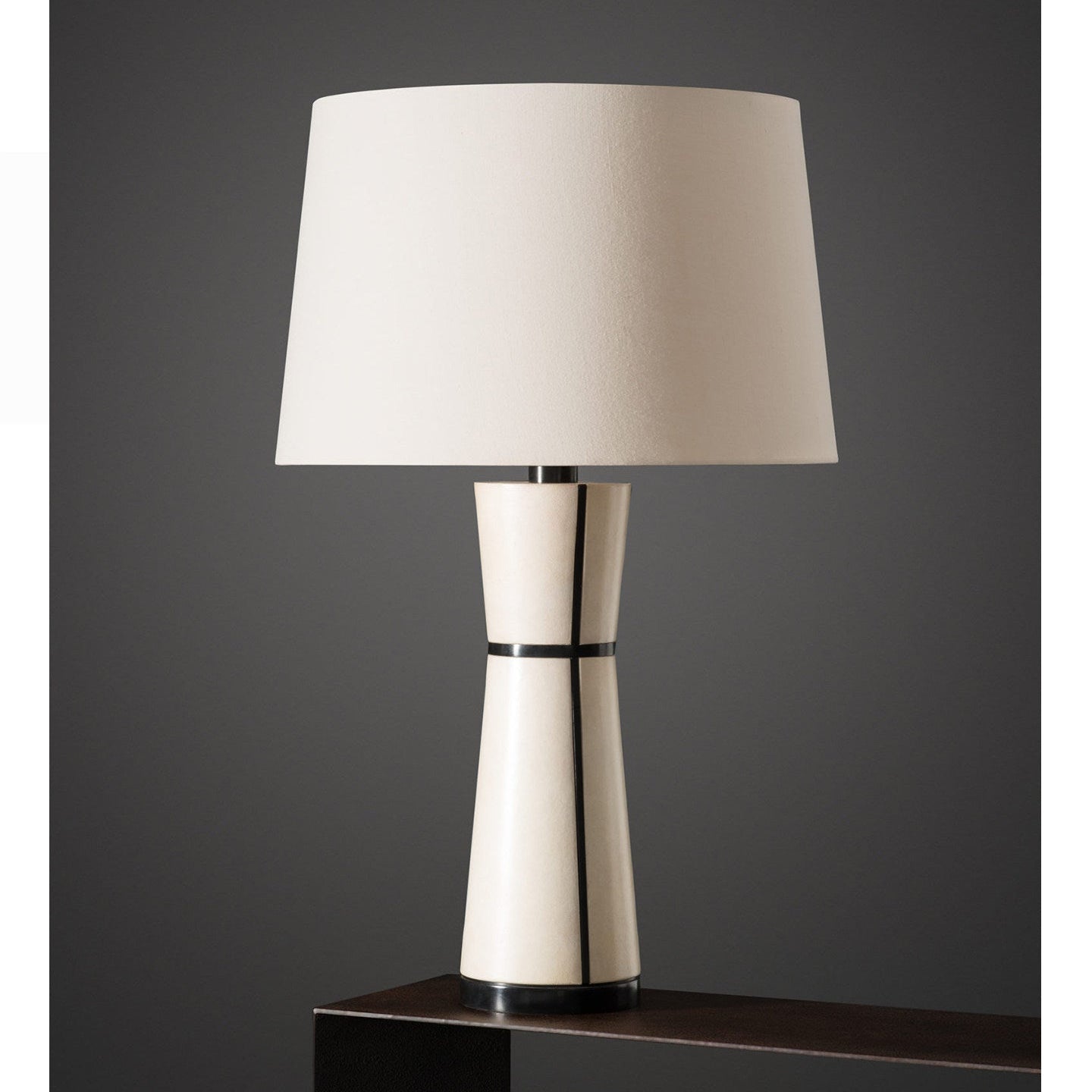 Luxe Leather Table Lamp-Neutral Decor