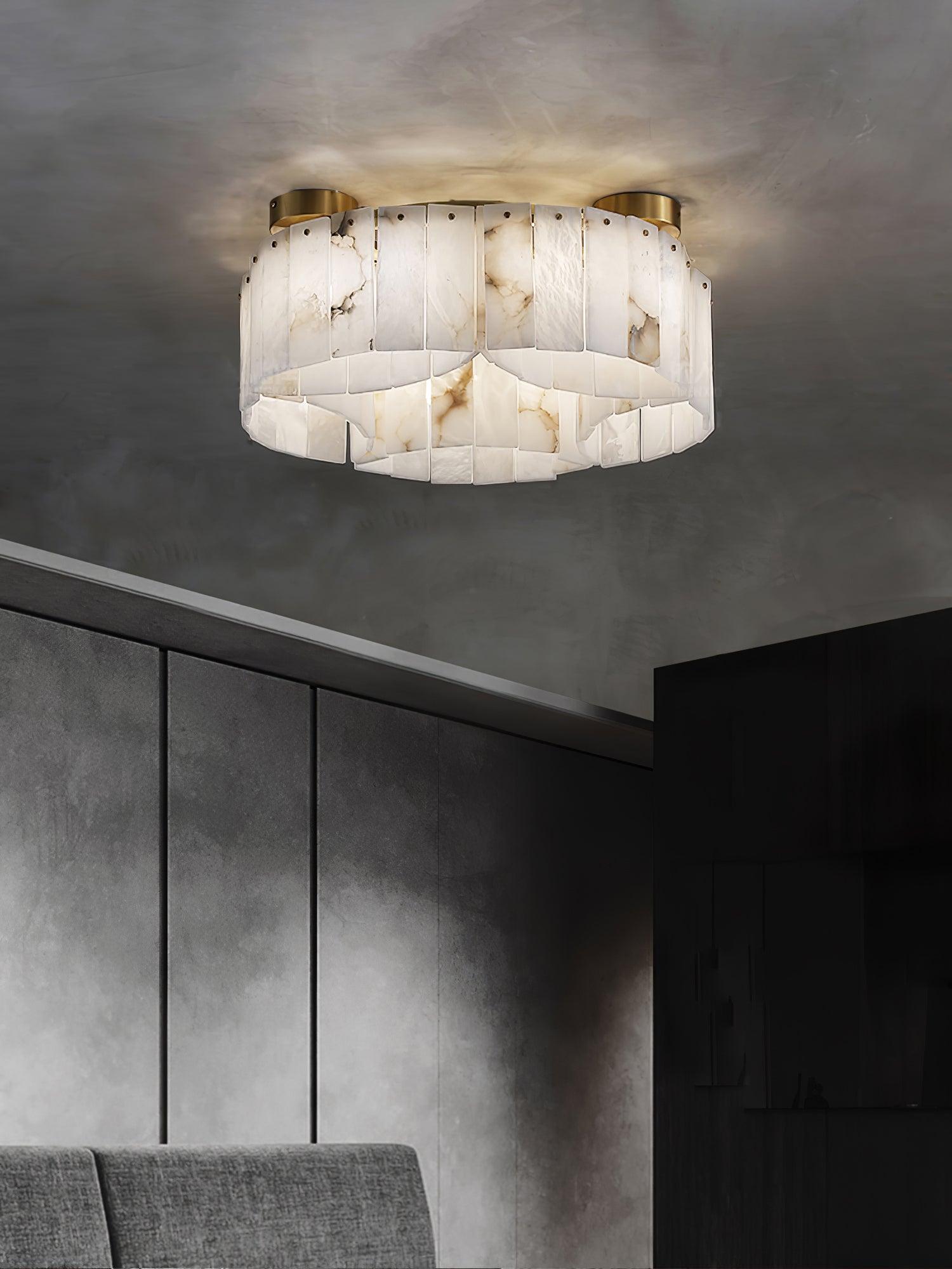 Selene Alabaster Ceiling Light-Neutral Decor