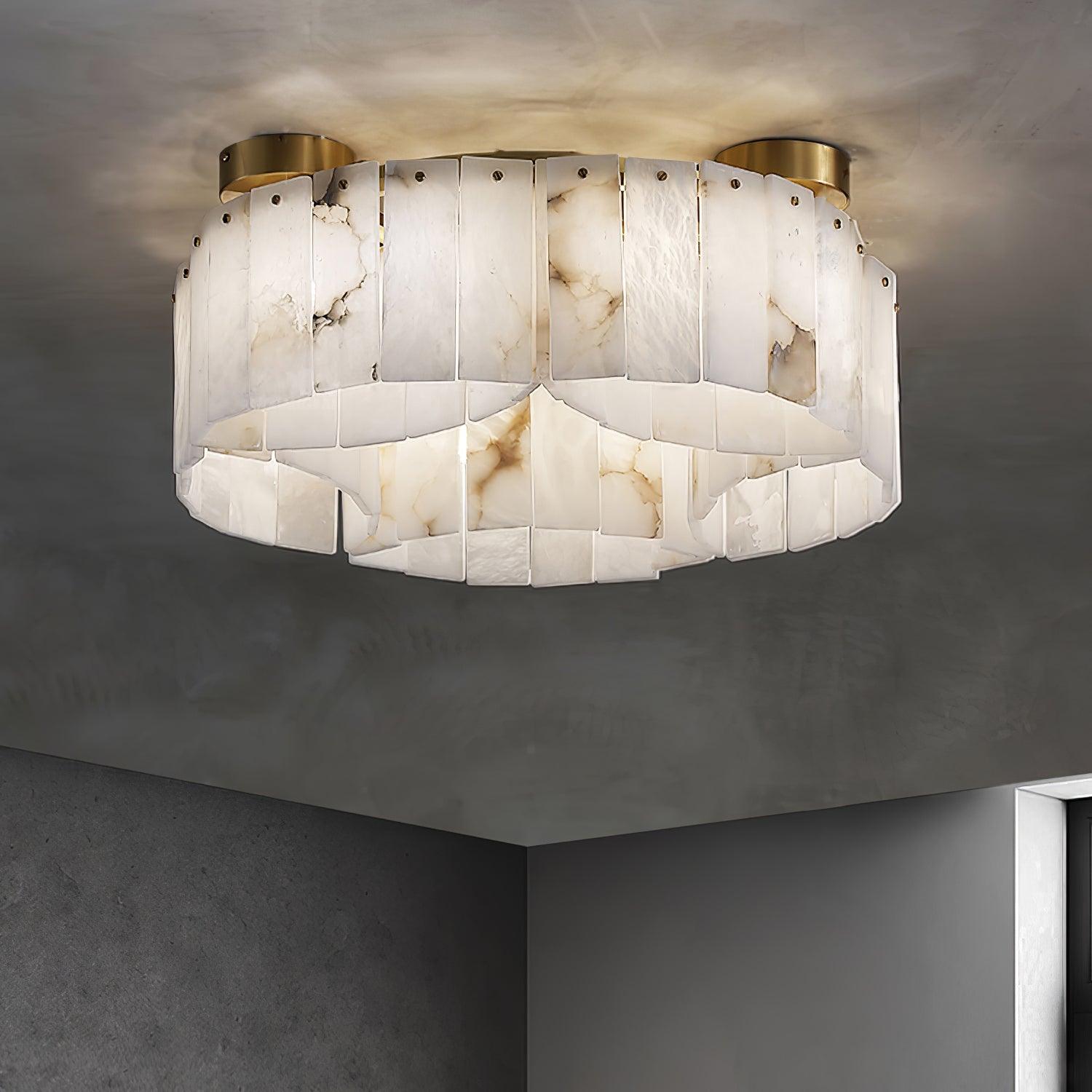 Selene Alabaster Ceiling Light-Neutral Decor