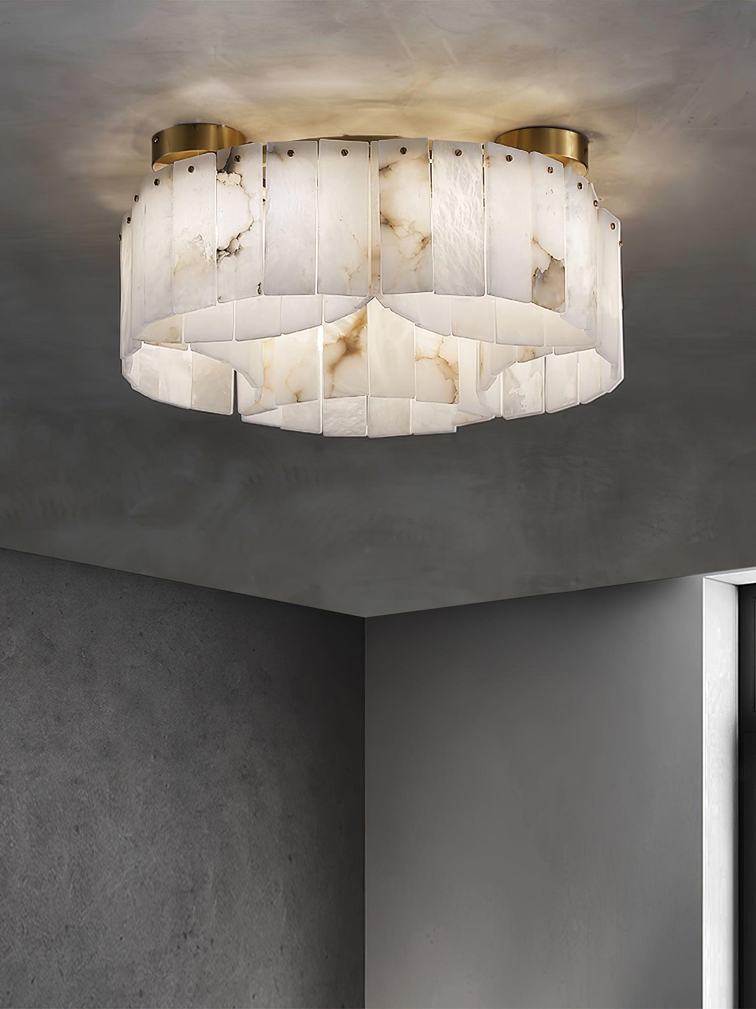 Selene Alabaster Ceiling Light-Neutral Decor