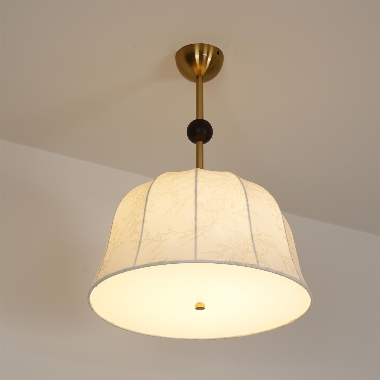 Ceiling Light in Fabric, Metal and Wood for Warm Interiors Elegant