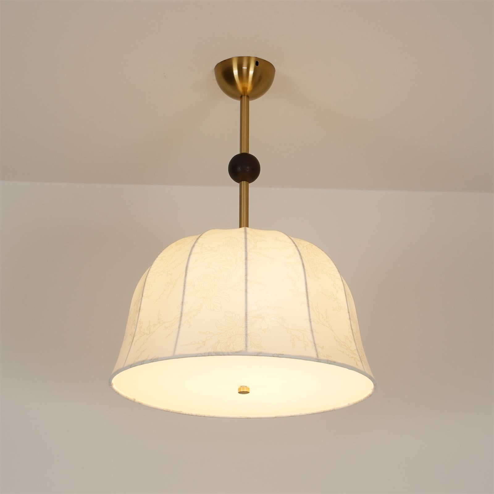 Ceiling Light in Fabric, Metal and Wood for Warm Interiors Elegant