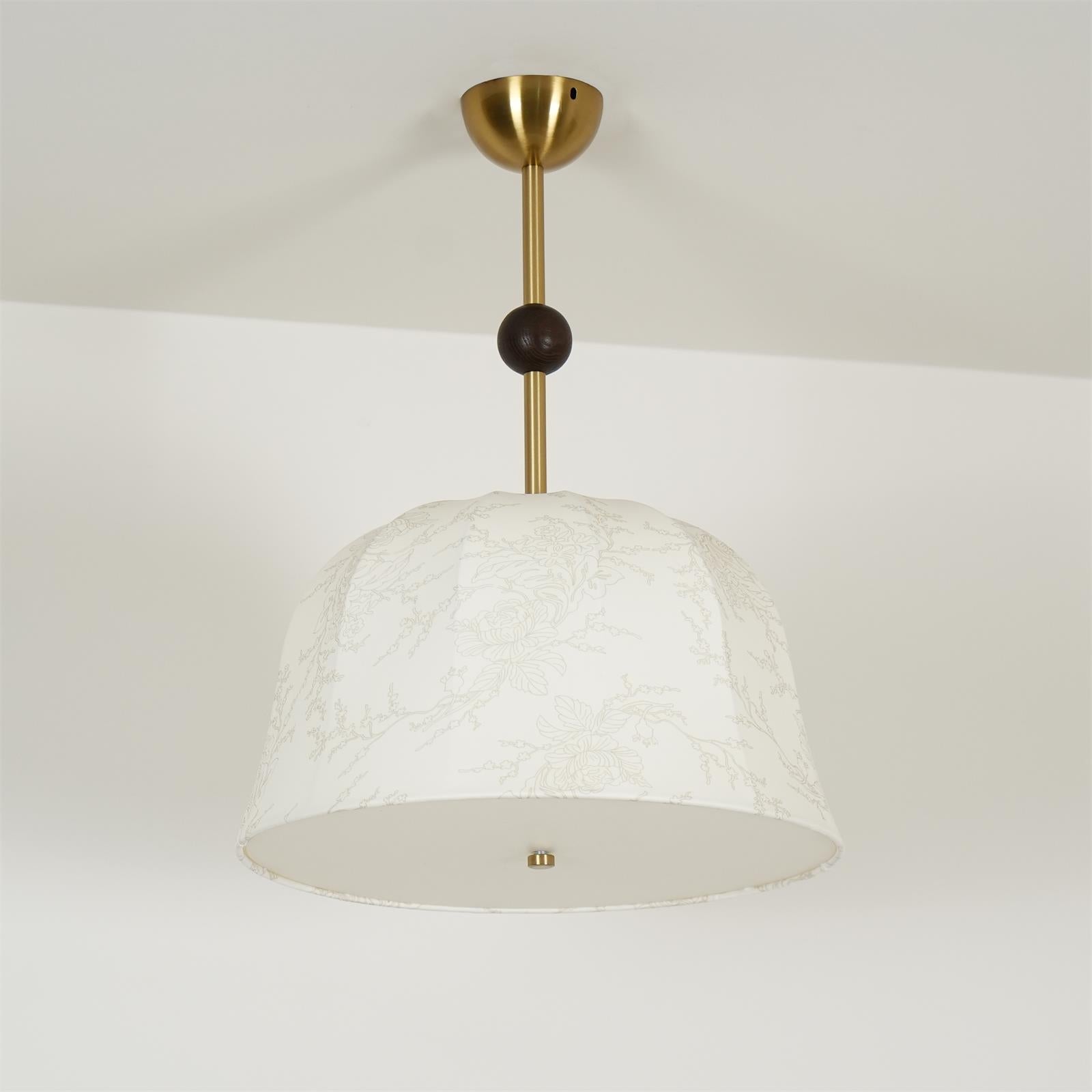 Ceiling Light in Fabric, Metal and Wood for Warm Interiors Elegant
