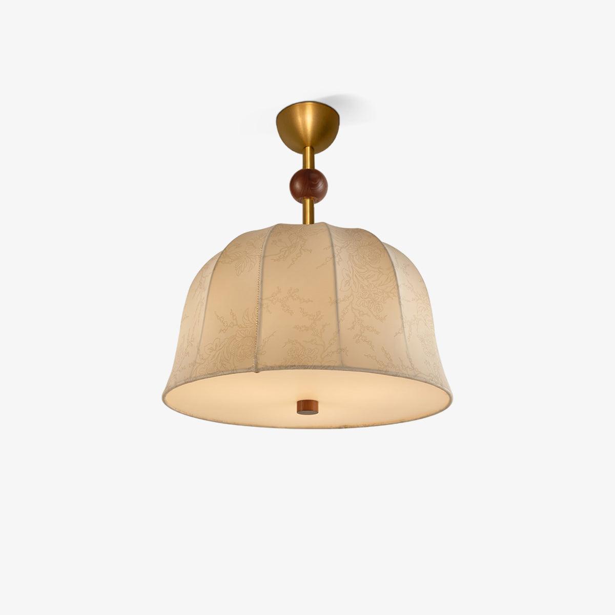 Ceiling Light in Fabric, Metal and Wood for Warm Interiors Elegant