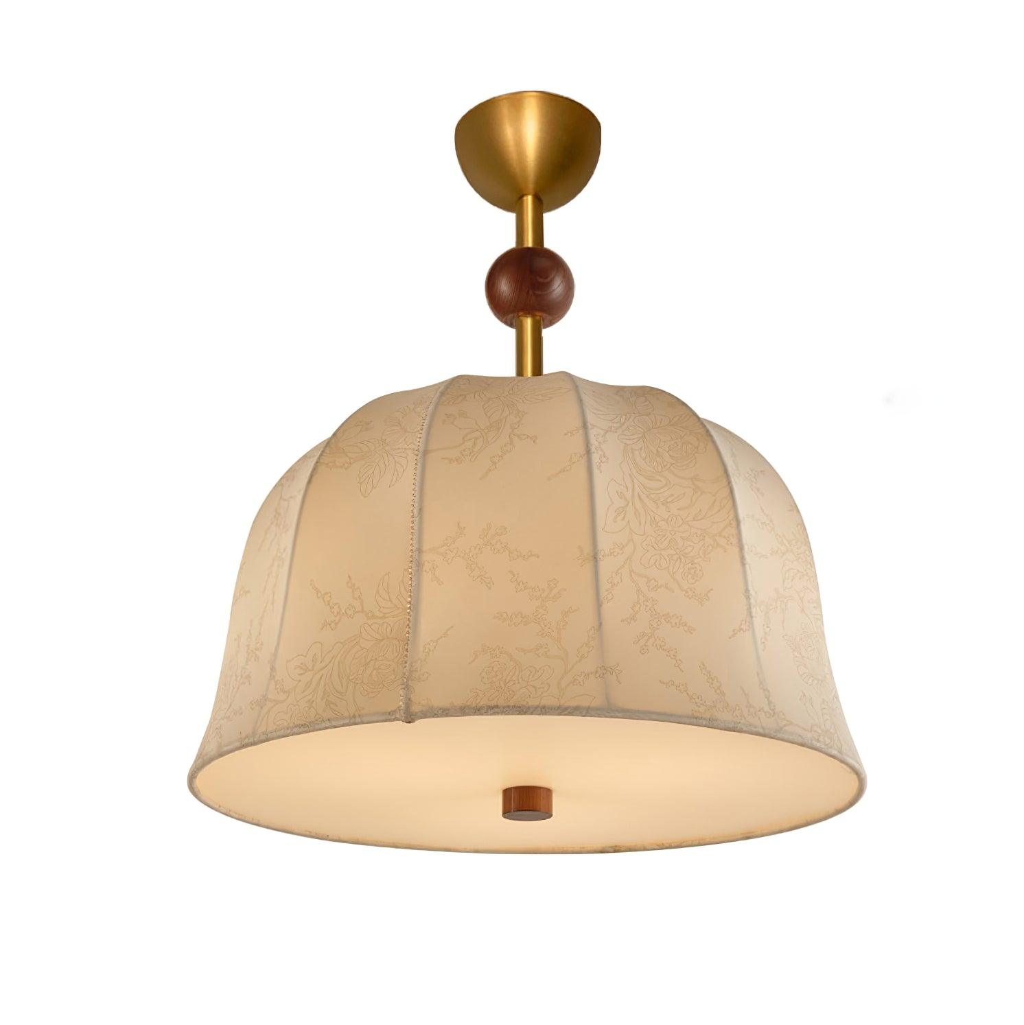 Ceiling Light in Fabric, Metal and Wood for Warm Interiors Elegant