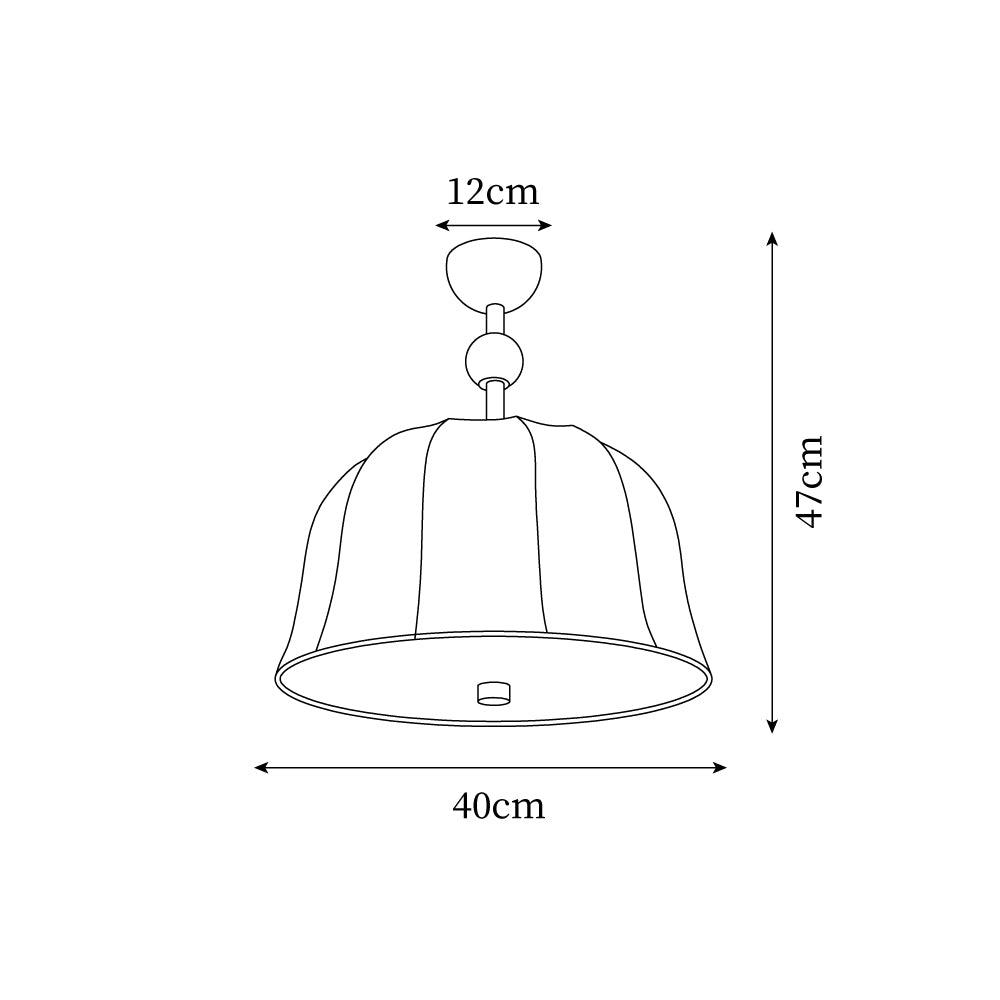 Ceiling Light in Fabric, Metal and Wood for Warm Interiors Elegant