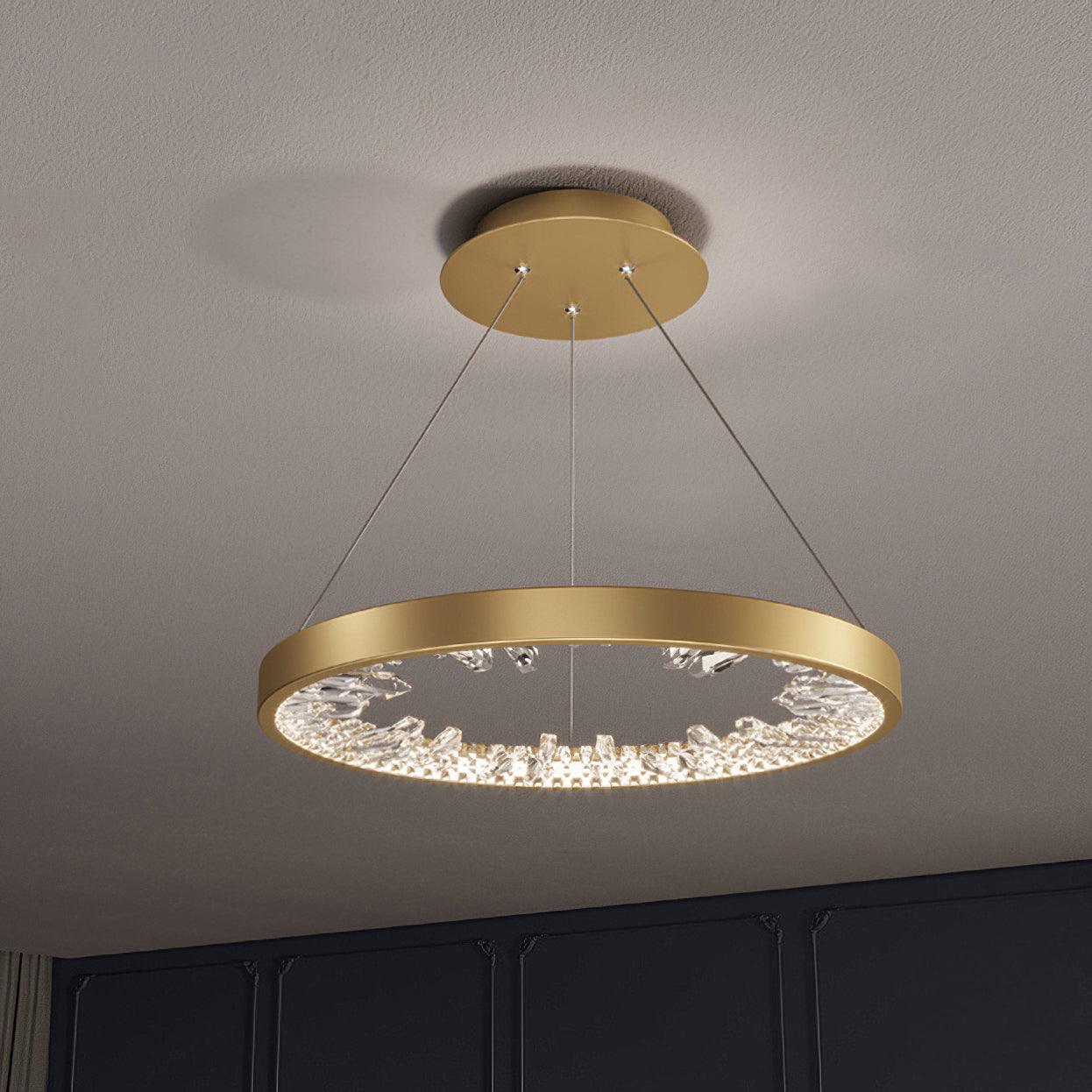 Calen Chandelier Circle Crystal Gold Ring Elegant-Neutral Decor