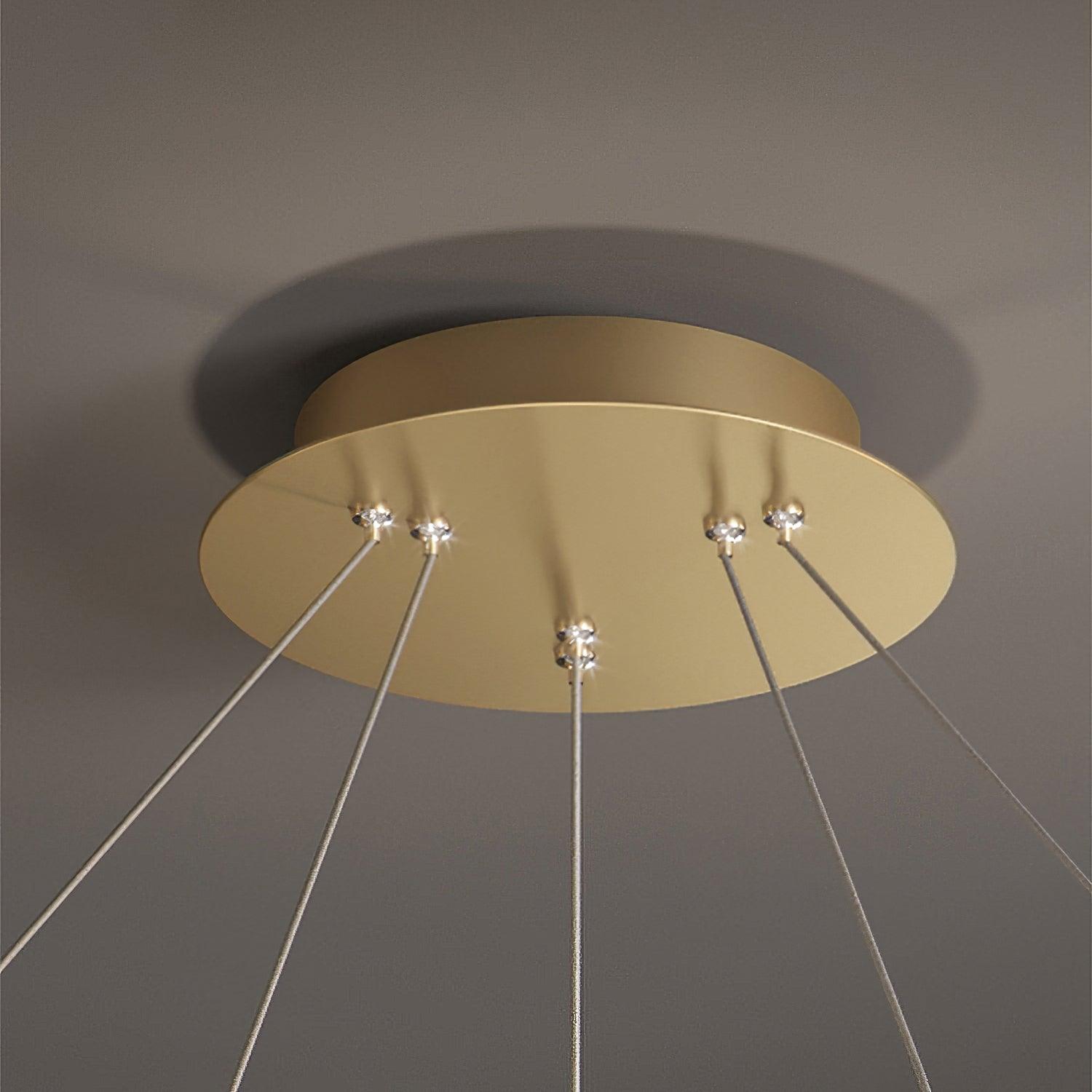 Calen Chandelier Circle Crystal Gold Ring Elegant-Neutral Decor
