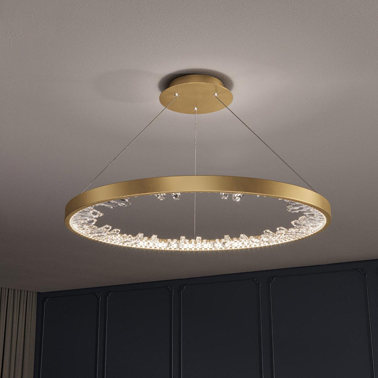 Calen Chandelier Circle Crystal Gold Ring Elegant-Neutral Decor