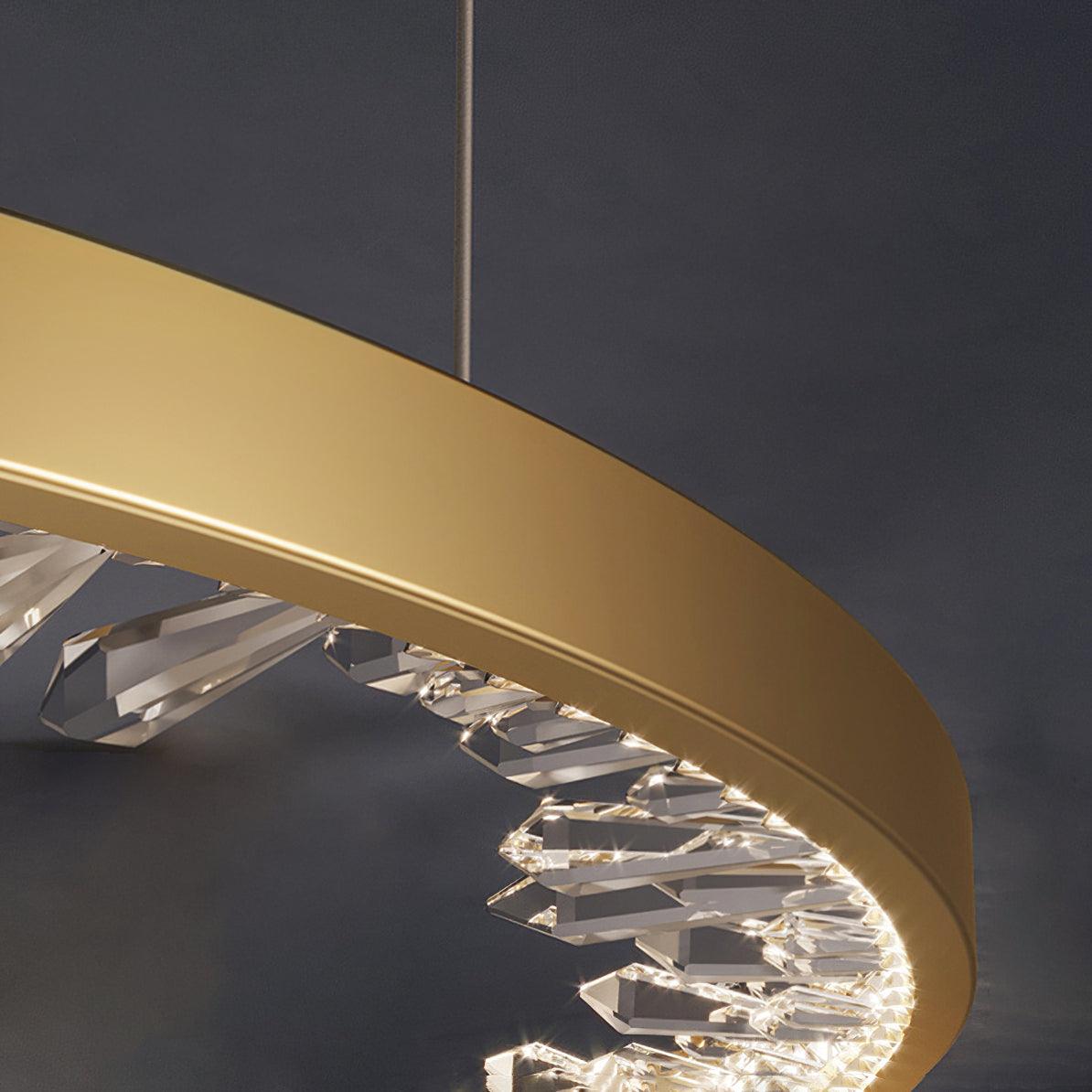 Calen Chandelier Circle Crystal Gold Ring Elegant-Neutral Decor