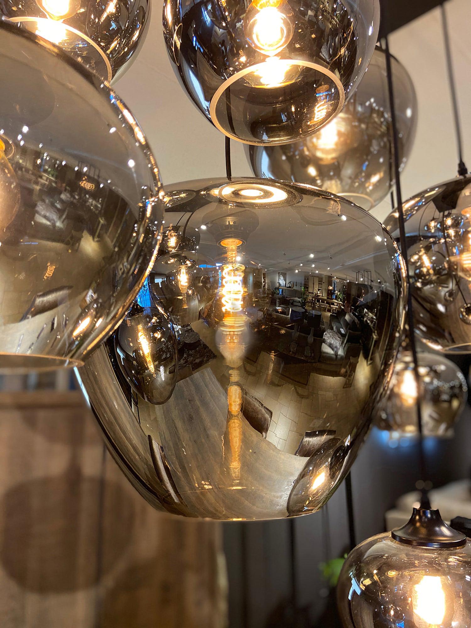Mirelia Glass Industrial Pendant Light-Neutral Decor