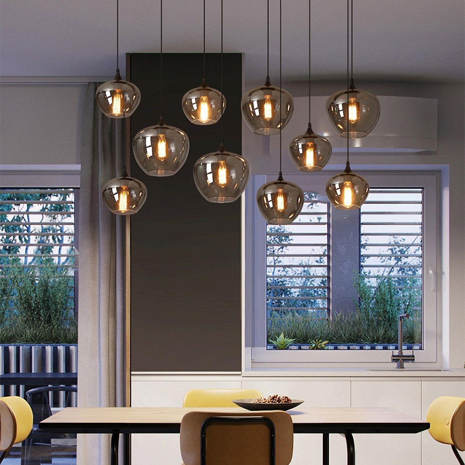 Tevely Glass Industrial Chic Pendant Light-Neutral Decor