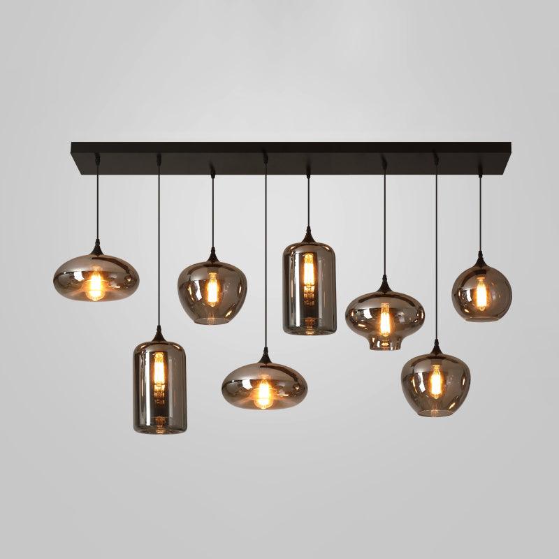 Tevely Glass Industrial Chic Pendant Light-Neutral Decor