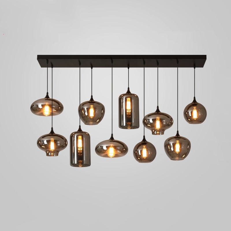 Tevely Glass Industrial Chic Pendant Light-Neutral Decor