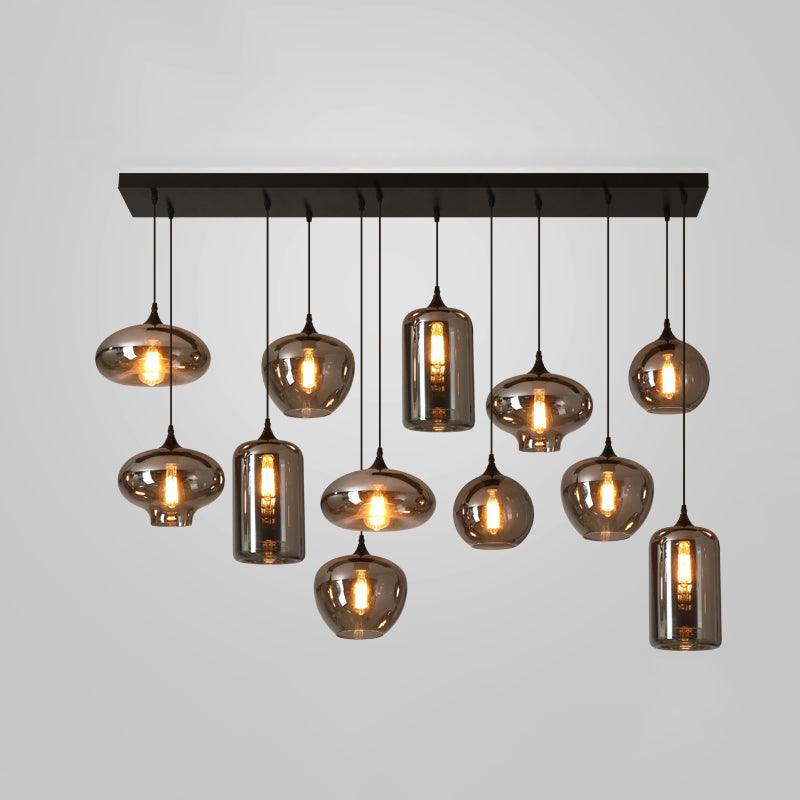 Tevely Glass Industrial Chic Pendant Light-Neutral Decor