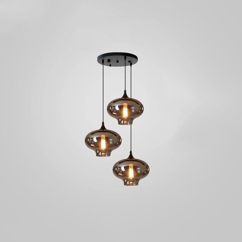 Tevely Glass Industrial Chic Pendant Light-Neutral Decor