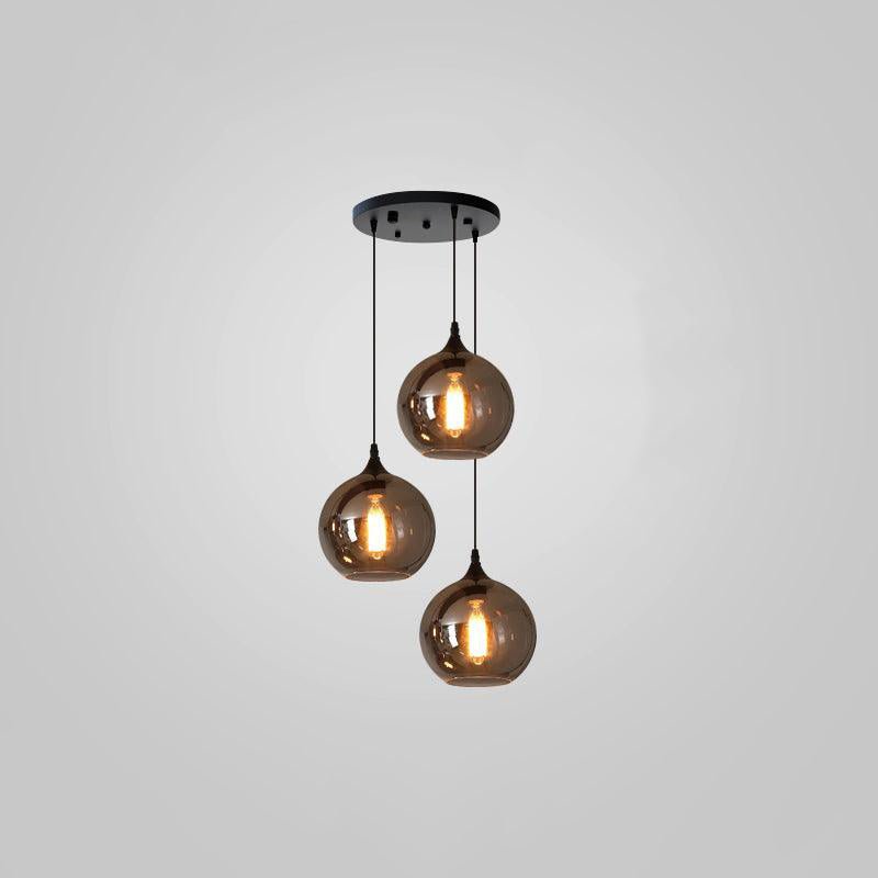 Tevely Glass Industrial Chic Pendant Light-Neutral Decor