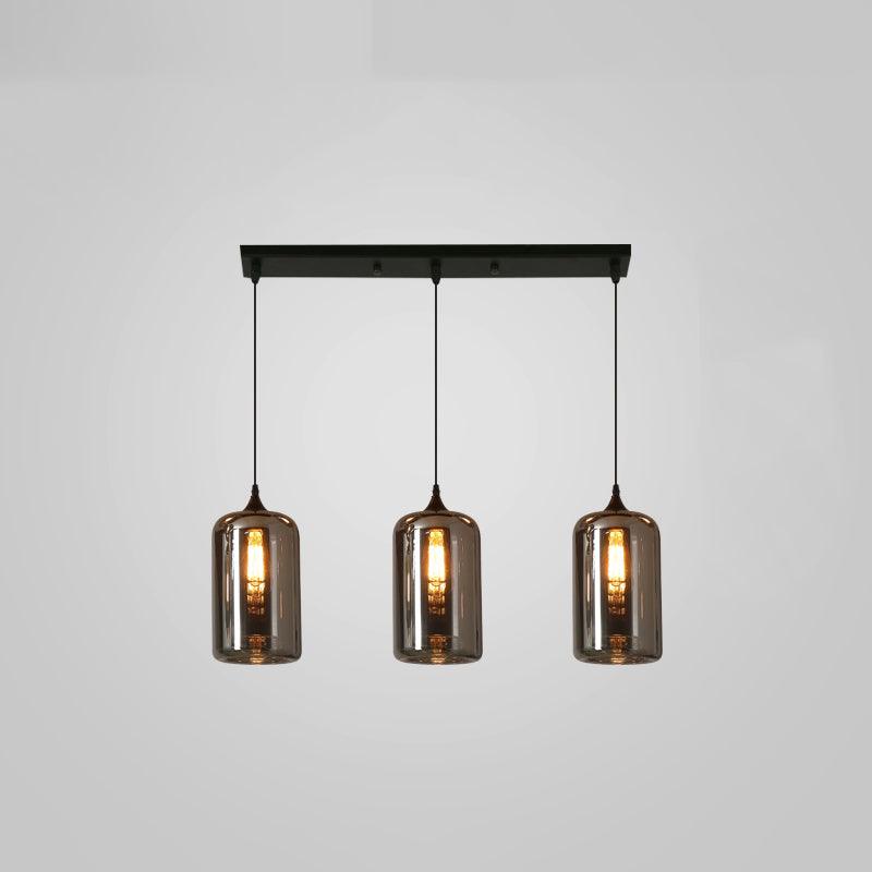 Tevely Glass Industrial Chic Pendant Light-Neutral Decor