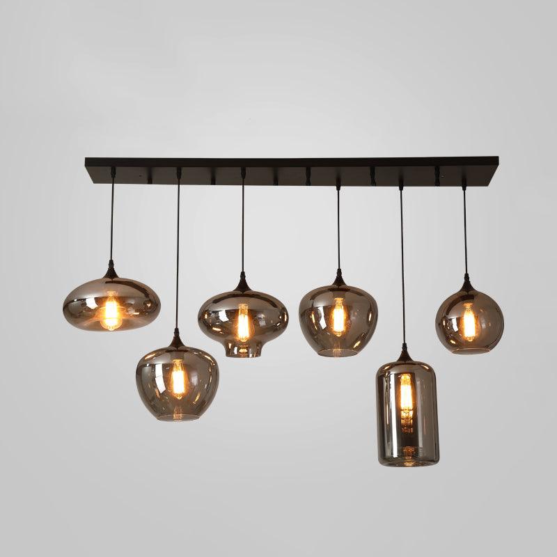 Tevely Glass Industrial Chic Pendant Light-Neutral Decor