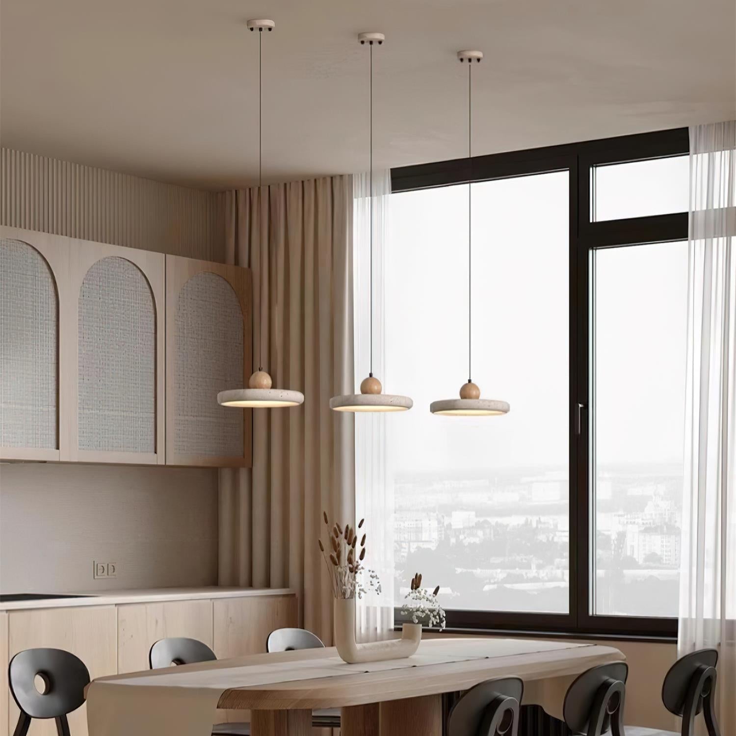 Lydia  Travertine. Pendant Light