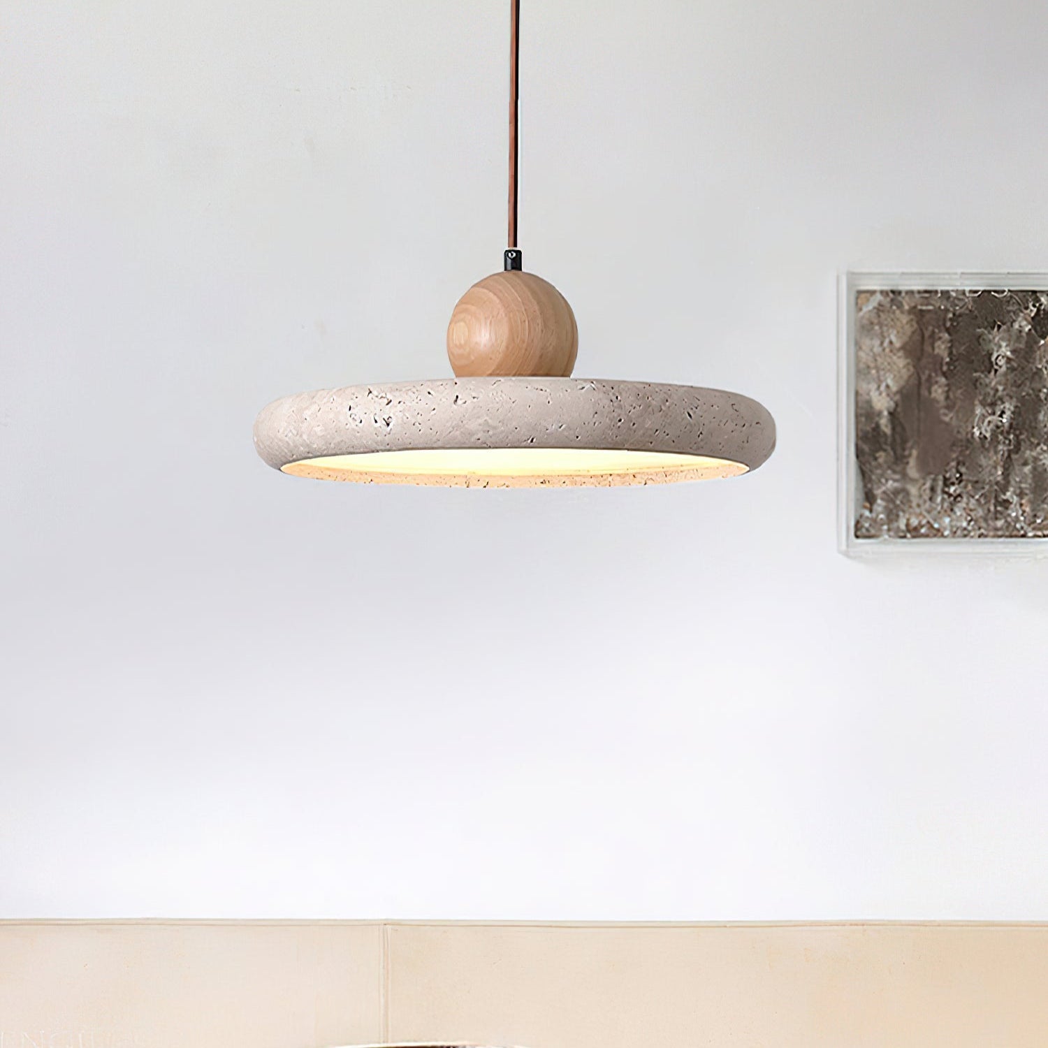 Lydia  Travertine. Pendant Light