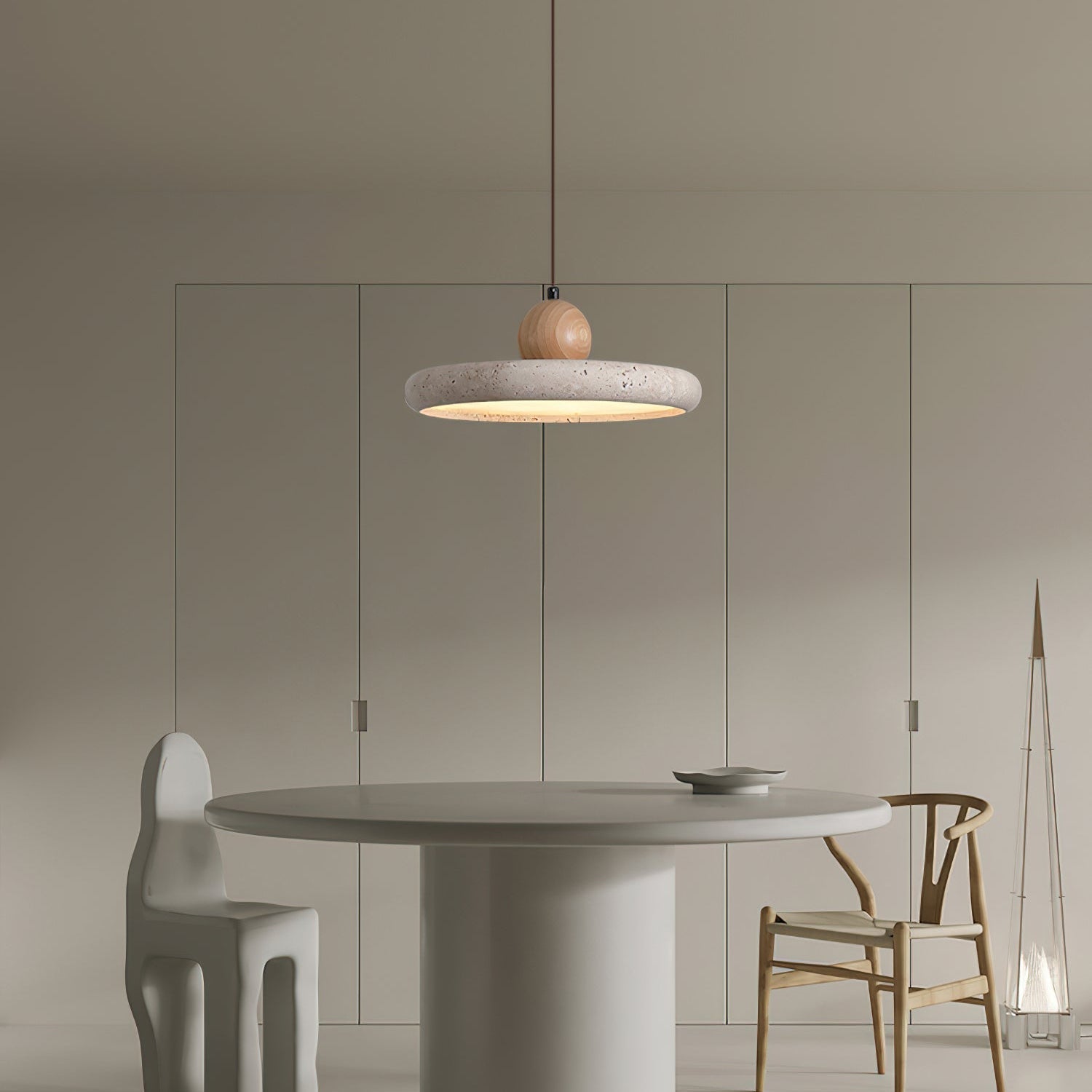 Lydia  Travertine. Pendant Light