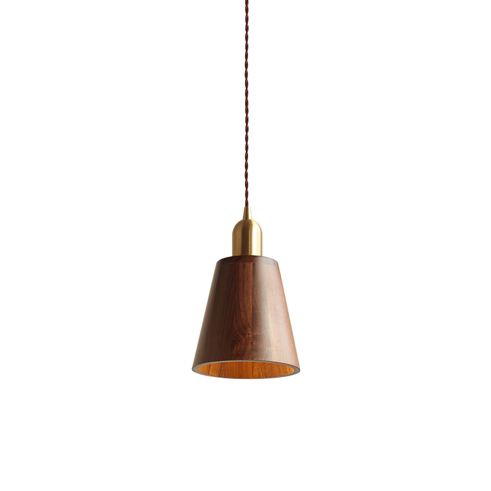 Lustra Pendant Lamp Walnut Brass Modern for Living Room-Neutral Decor
