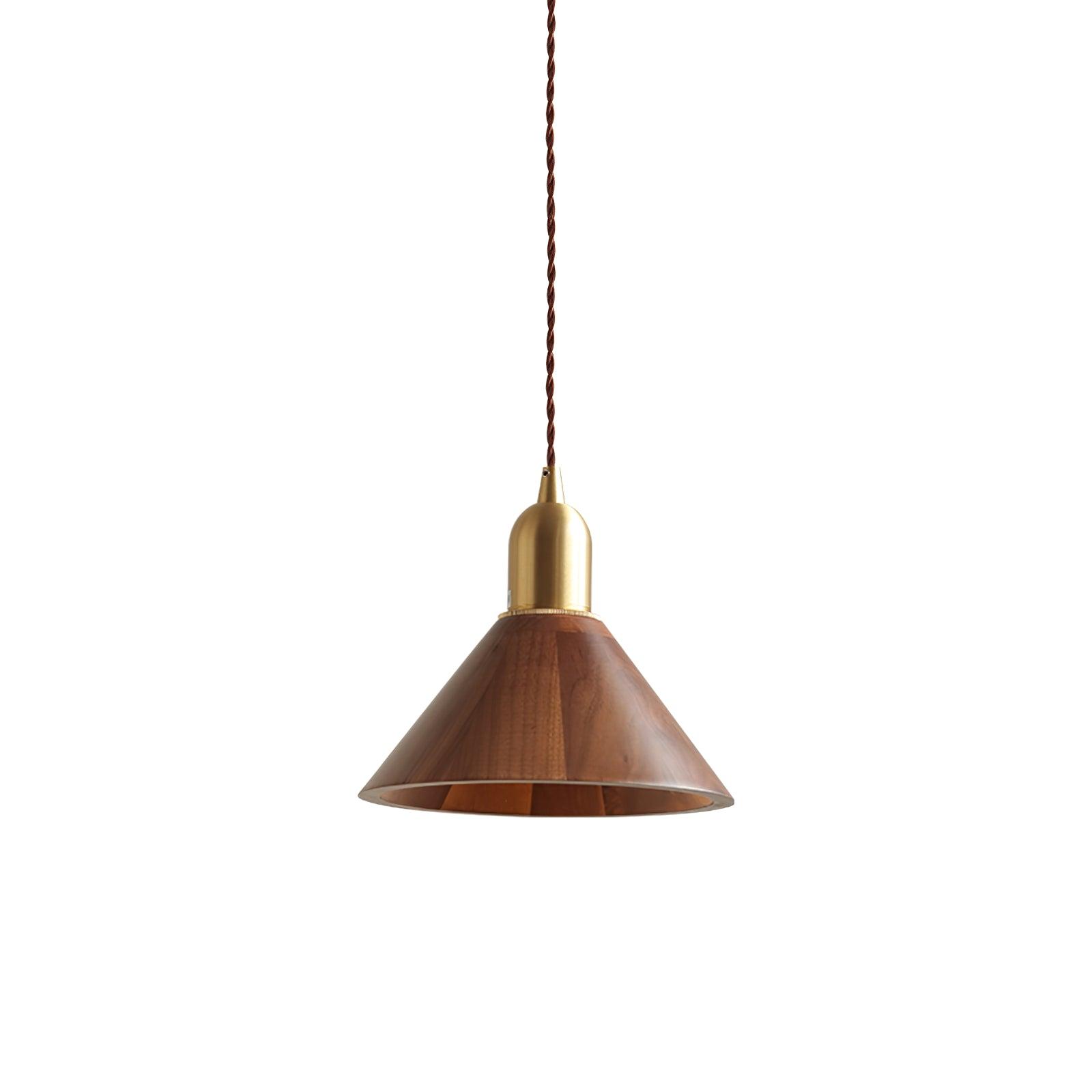 Lustra Pendant Lamp Walnut Brass Modern for Living Room-Neutral Decor
