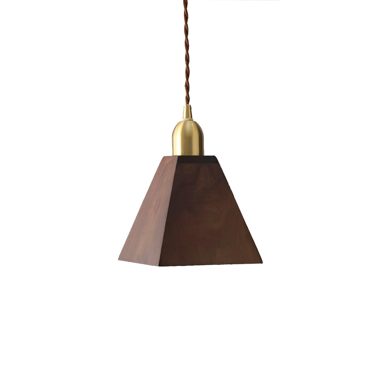 Lustra Pendant Lamp Walnut Brass Modern for Living Room-Neutral Decor