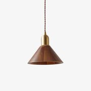 Lustra Pendant Lamp Walnut Brass Modern for Living Room-Neutral Decor