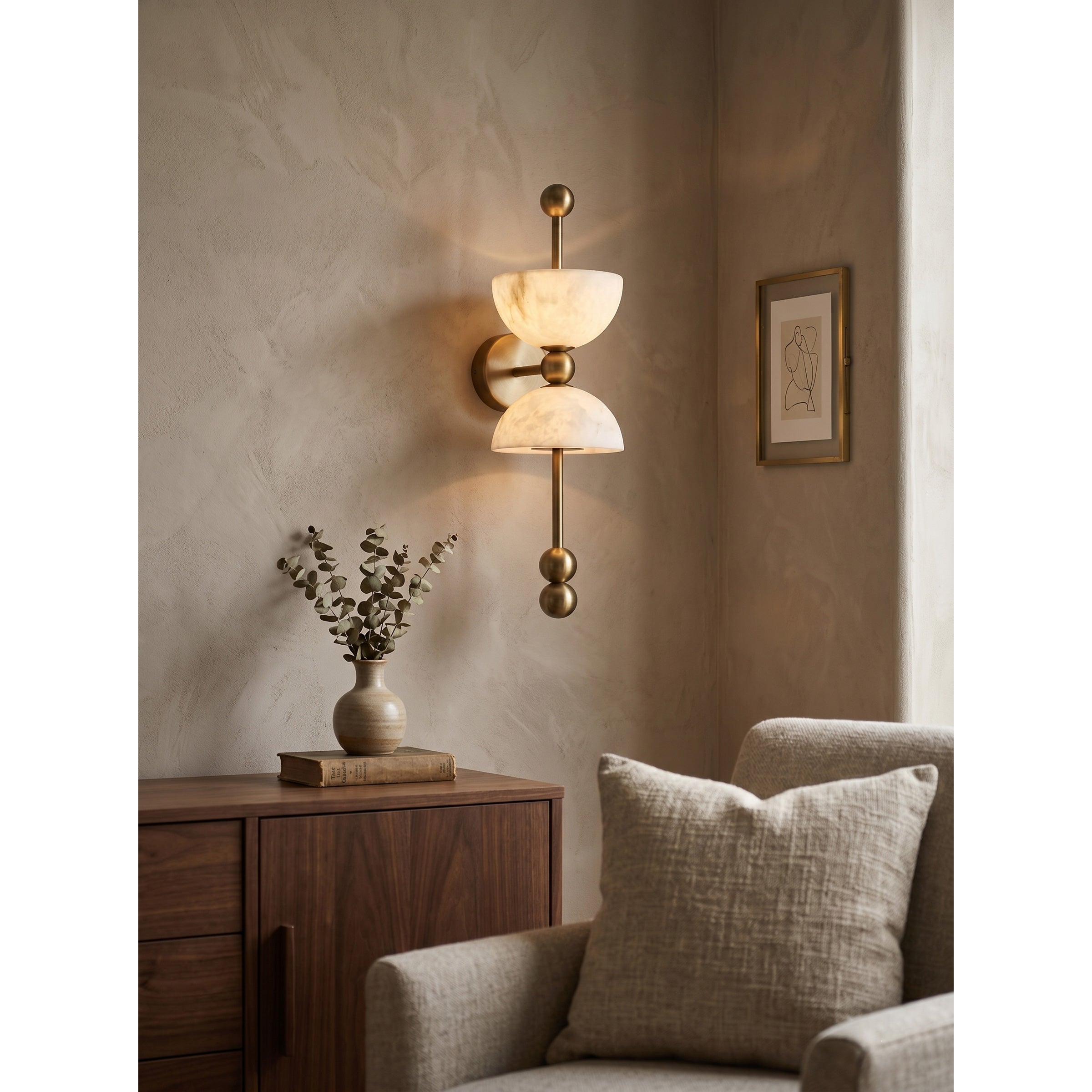 Angled view highlighting the sculptural form of the lamp.