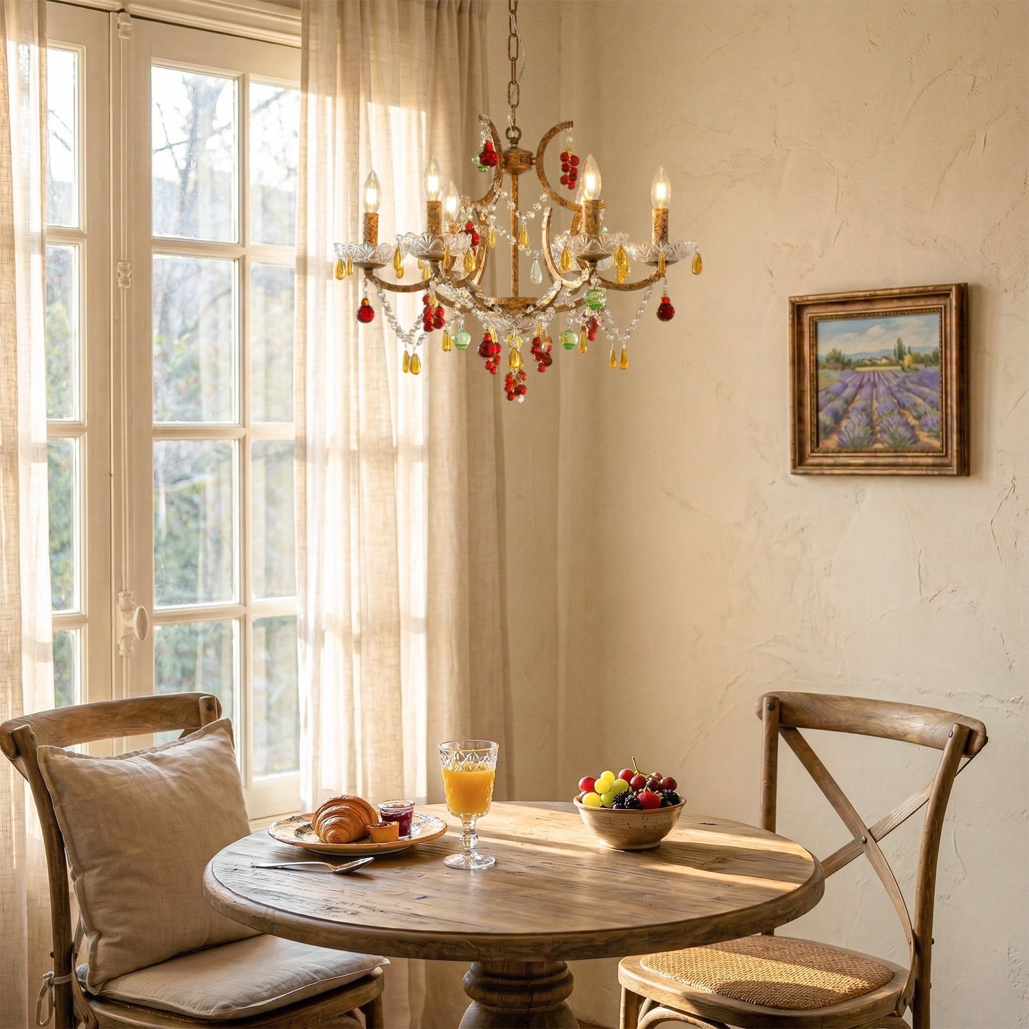 The 6-head version of the Lyra Isadora Chandelier.
