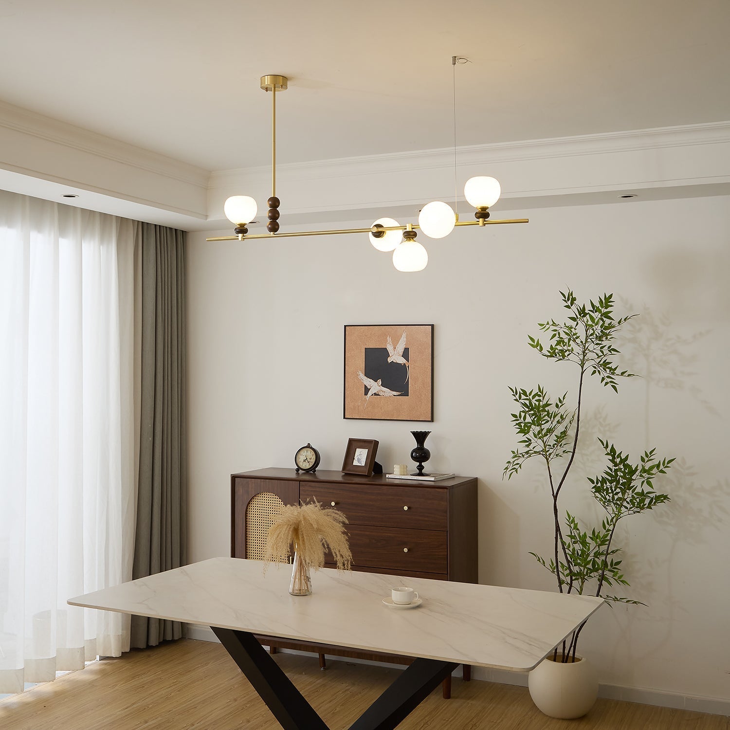 Eclion Wood Vintage Pendant Light-Neutral Decor