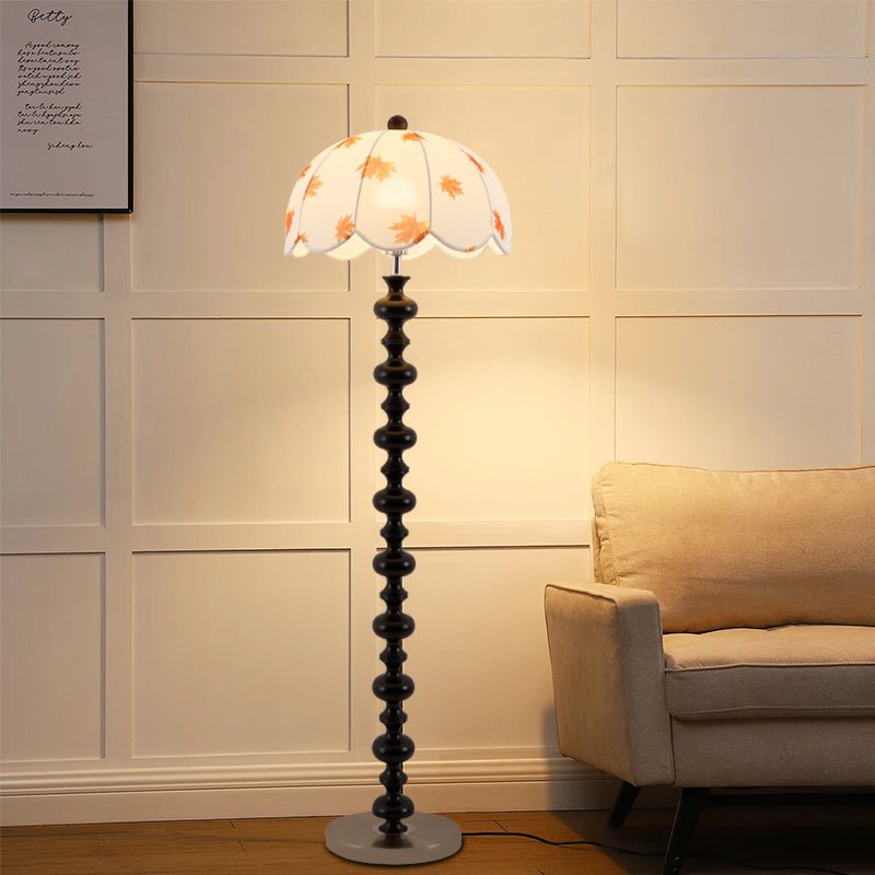 Autumn Wood Fabric Elegant Floor Lamp-Neutral Decor