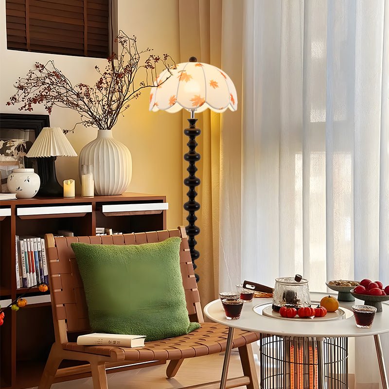 Autumn Wood Fabric Elegant Floor Lamp-Neutral Decor