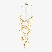 Evene Spiral Ceramic Brass Chandelier-Neutral Decor