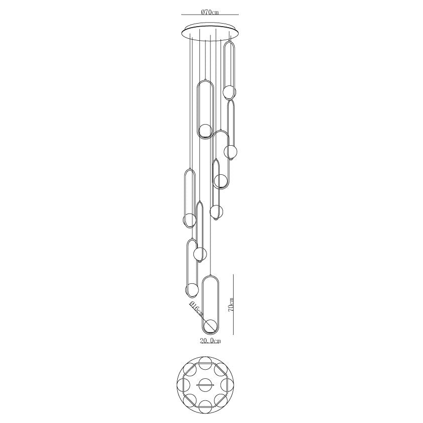 Cyvora Modern Minimalist Combination Glass Chandelier-Neutral Decor