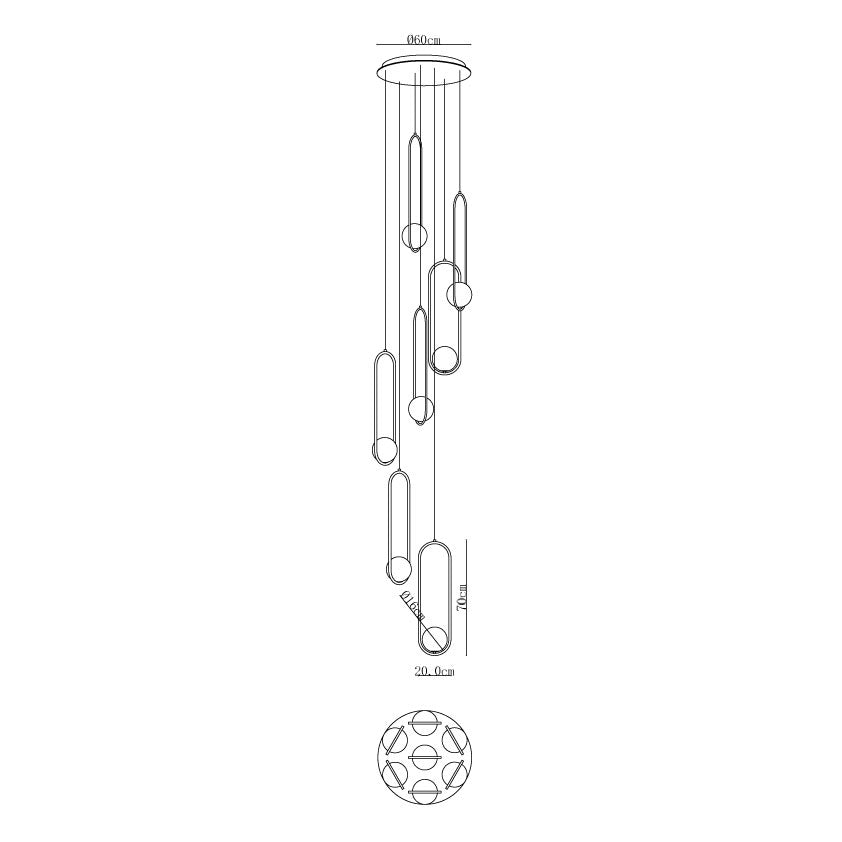 Cyvora Modern Minimalist Combination Glass Chandelier-Neutral Decor