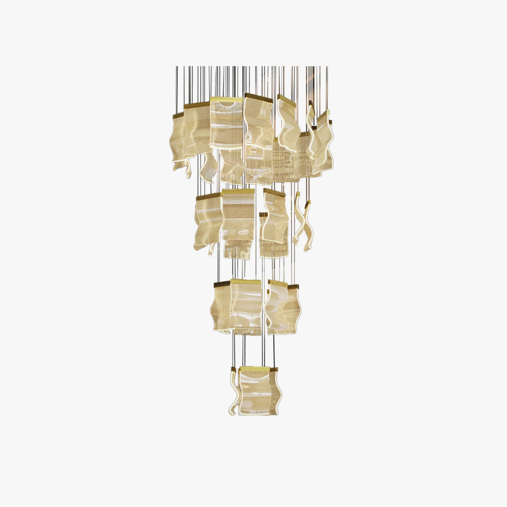 Kristy Industrial Chandelier Wave Acrylic/Metal Gold Bedroom/Living Room - Neutral Decor