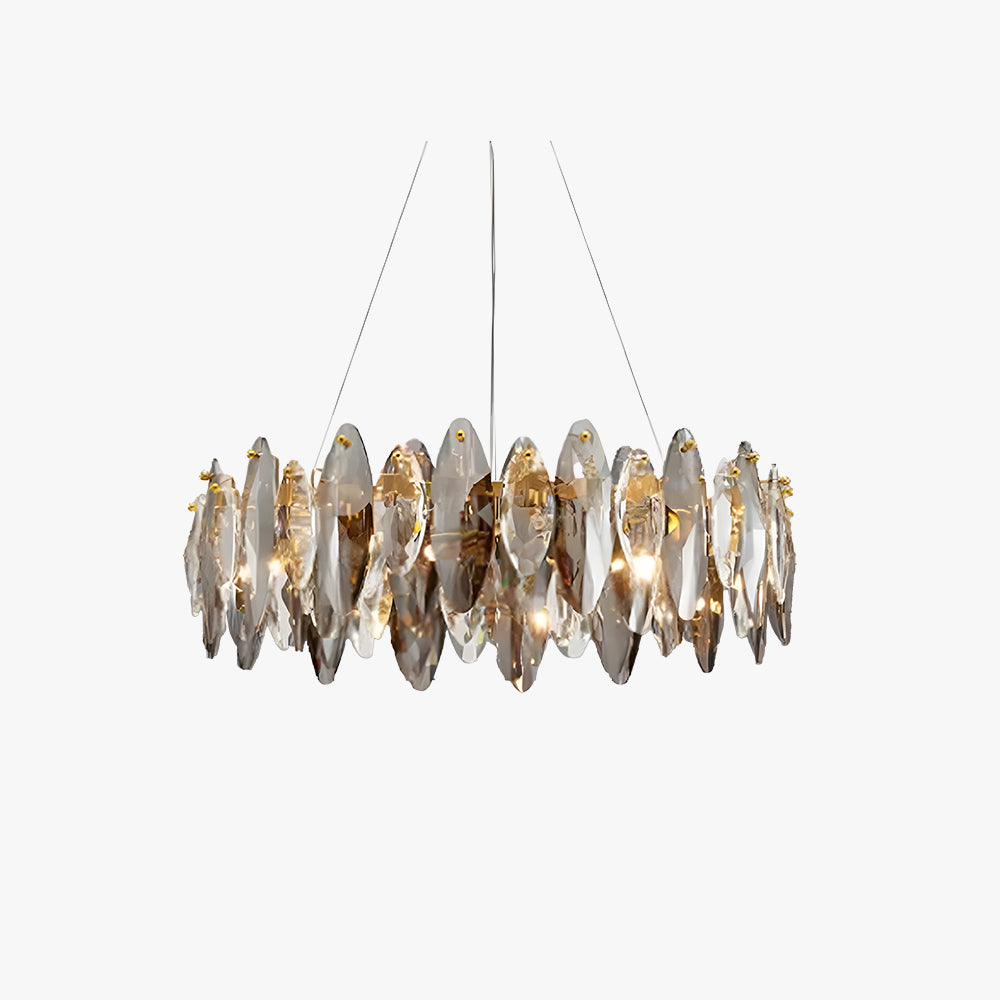 Kristy Crystal Chandelier LED Elliptical Glass/Metal Gold Living Room - Neutral Decor