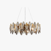 Kristy Crystal Chandelier LED Elliptical Glass/Metal Gold Living Room - Neutral Decor