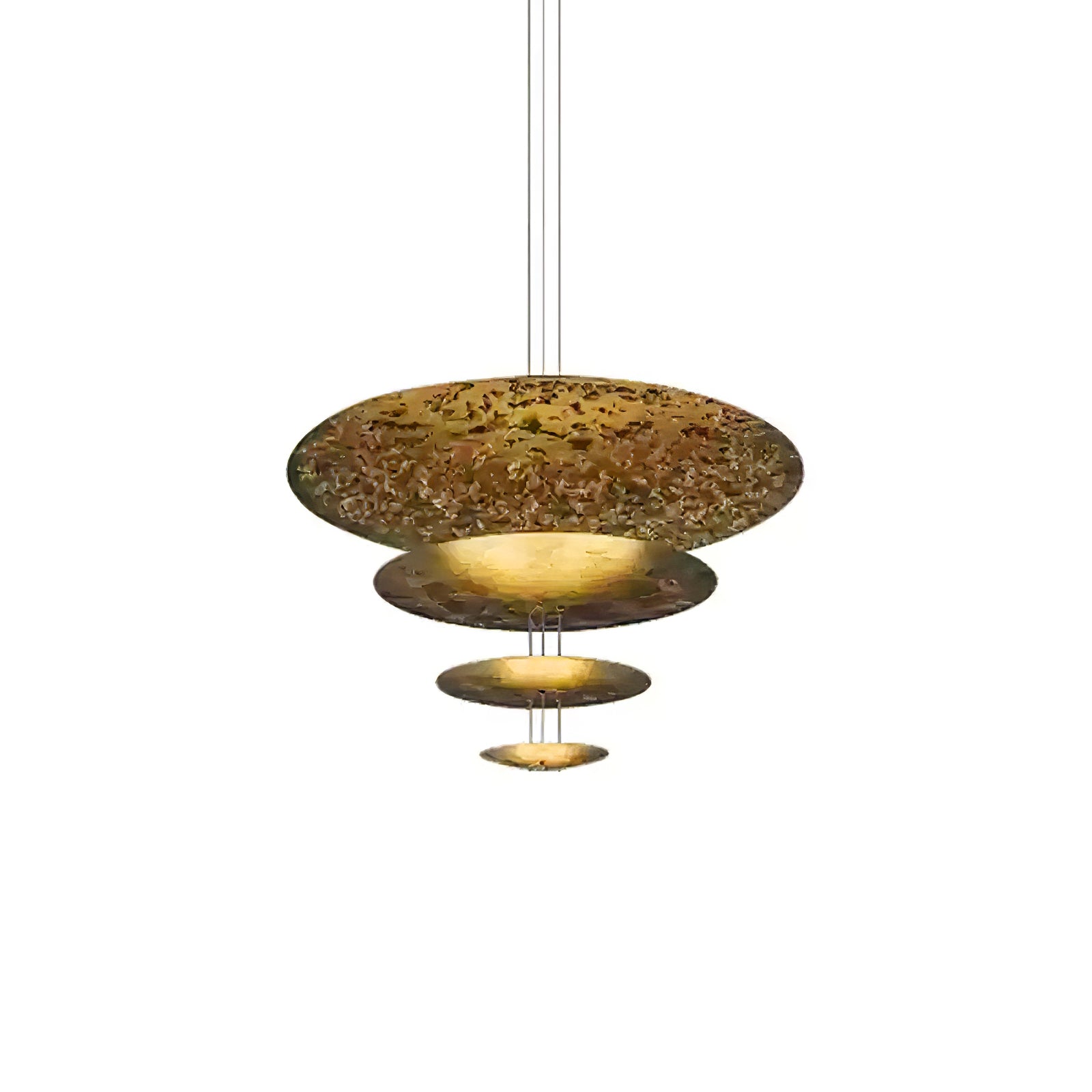 Phelion Layered Gold Foil Pendant Light-Neutral Decor